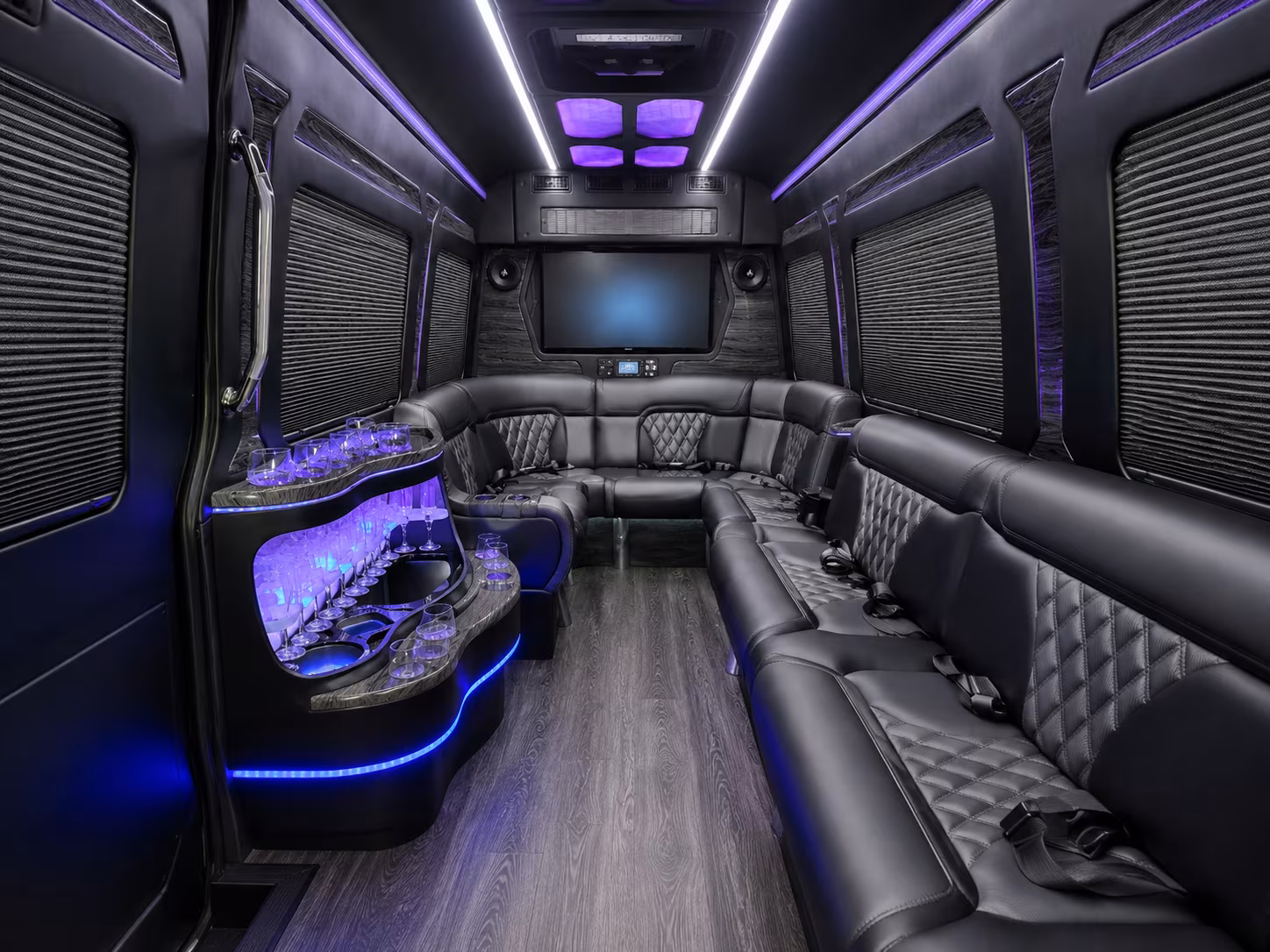 tracy 50 passenger party bus interior